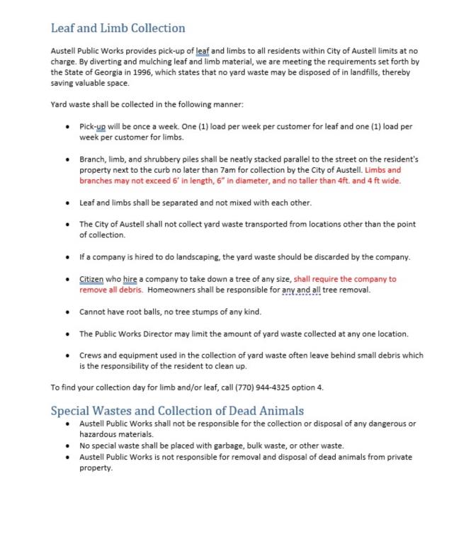 Austell, GA Leaf and Limb Collection